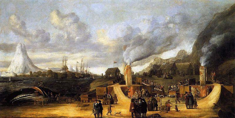 Cornelis de Man The Whale oil Factory on Jan Mayen Island.